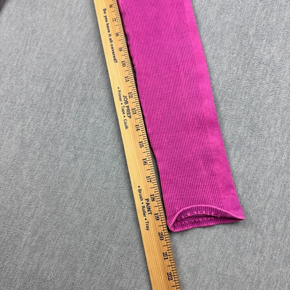 Free People FP Movement Leggings Womens XS Pink Ribbed Seamless High Rise Gym‎